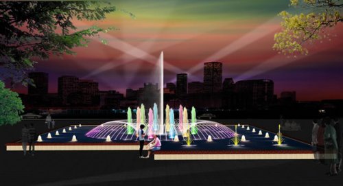 市政站前廣場(chǎng)水景噴泉